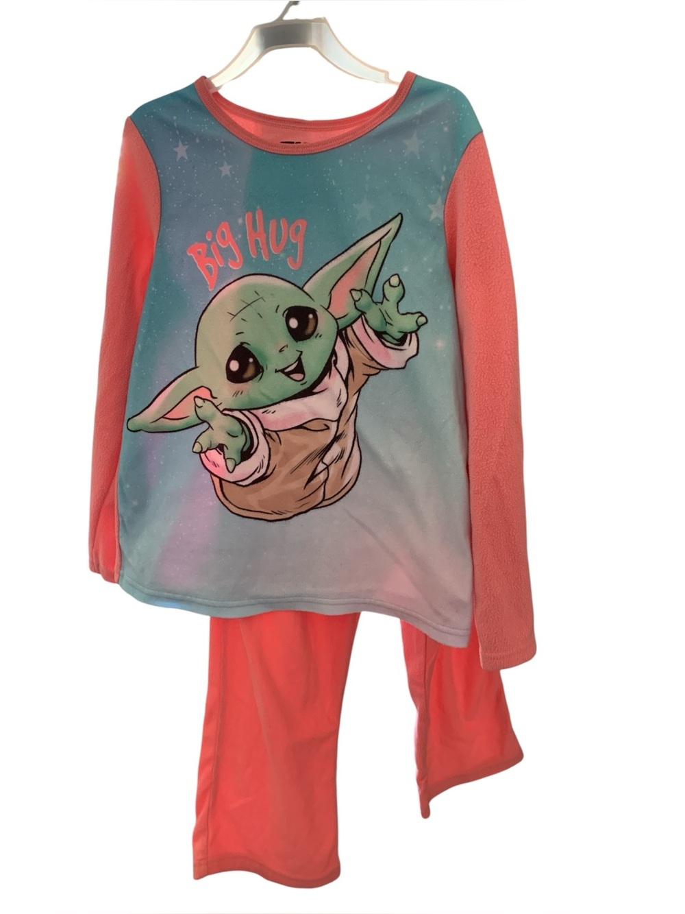 STAR WARS MANDALORIAN THE CHILD 2 PC FLEECE PAJAMA SLEEPWEAR SET size 7/8